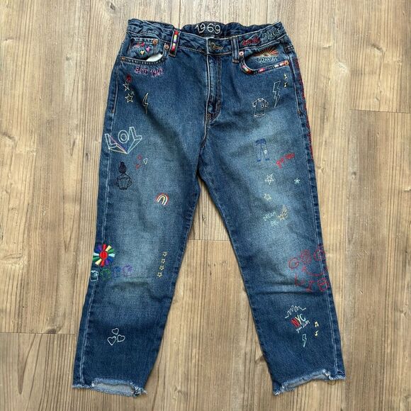Gap - Anniversary Limited Edition Embroidered Jeans Girls - Size 10 Plus - Picture 1 of 8